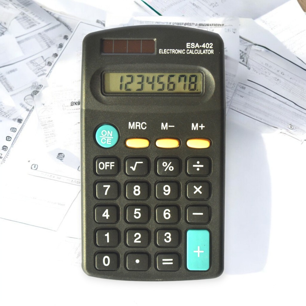 ESA Kalkulator Kecil 8 Digits Kalkulator Saku Ukuran Mini Warna Hitam 402
