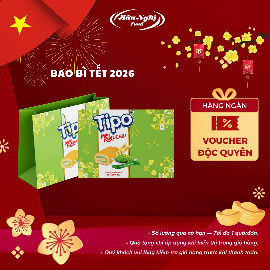 Bánh Tết Tipo bông lan cuộn cốm 396g kèm túi
