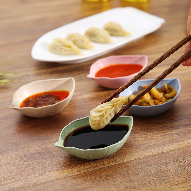 [HÀNG CÓ SẴN] Chén Đĩa Đựng Gia Vị Nước Chấm Làm Từ Lúa Mạch Hình Chiếc Lá-ESTLA