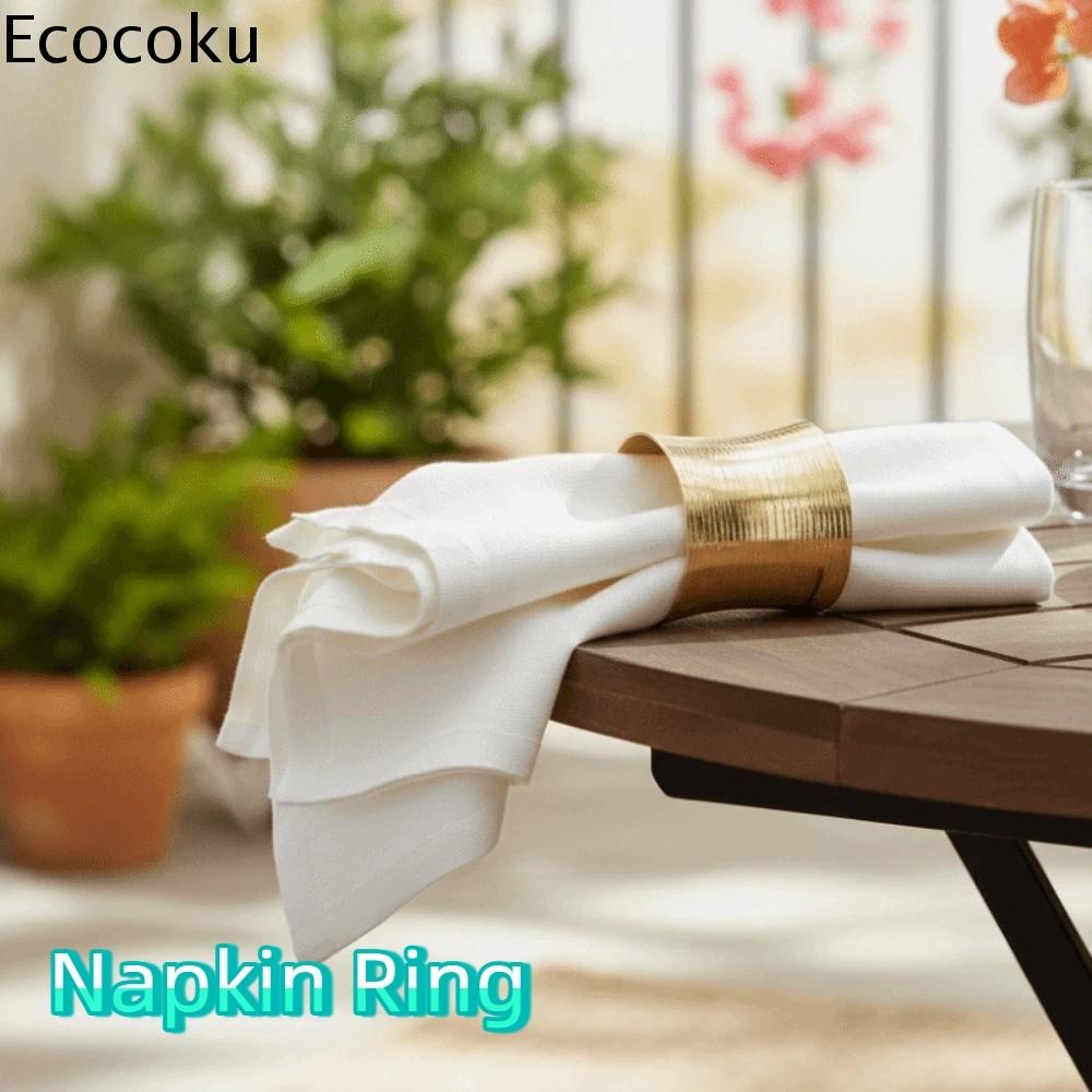ECOCOKU 6PCS Sang trọng Vòng khăn ăn Kim loại Hiện đại Khóa khăn ăn lễ hội Tối giản Tinh tế Giá đỡ khăn giấy Khách sạn