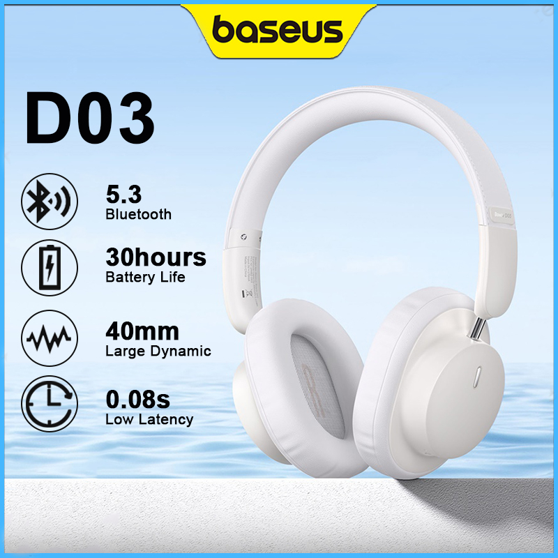 Baseus D03 Headphone Bluetooth 5.3 Stereo Earphone AUX 3.5mm Physical