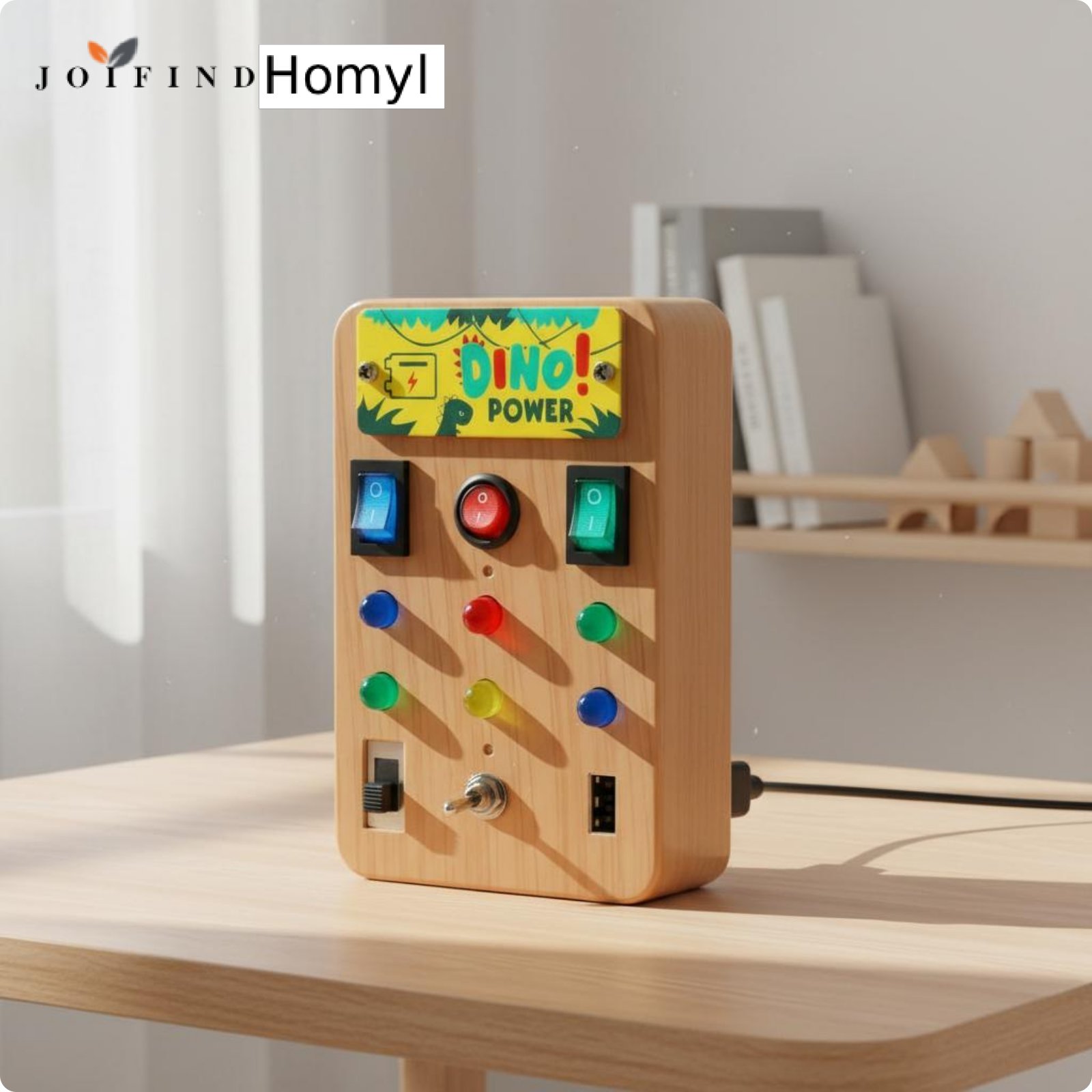 Homyl Develops Fine Movement Skills LED Light Busy Board Hand-Eye Coordination LED Light Switch Board Learning Through Play Montessori Activity Panel Polished Edges for Toddlers, Kids, Travel ราคา 290 บาท*ส่งฟรี