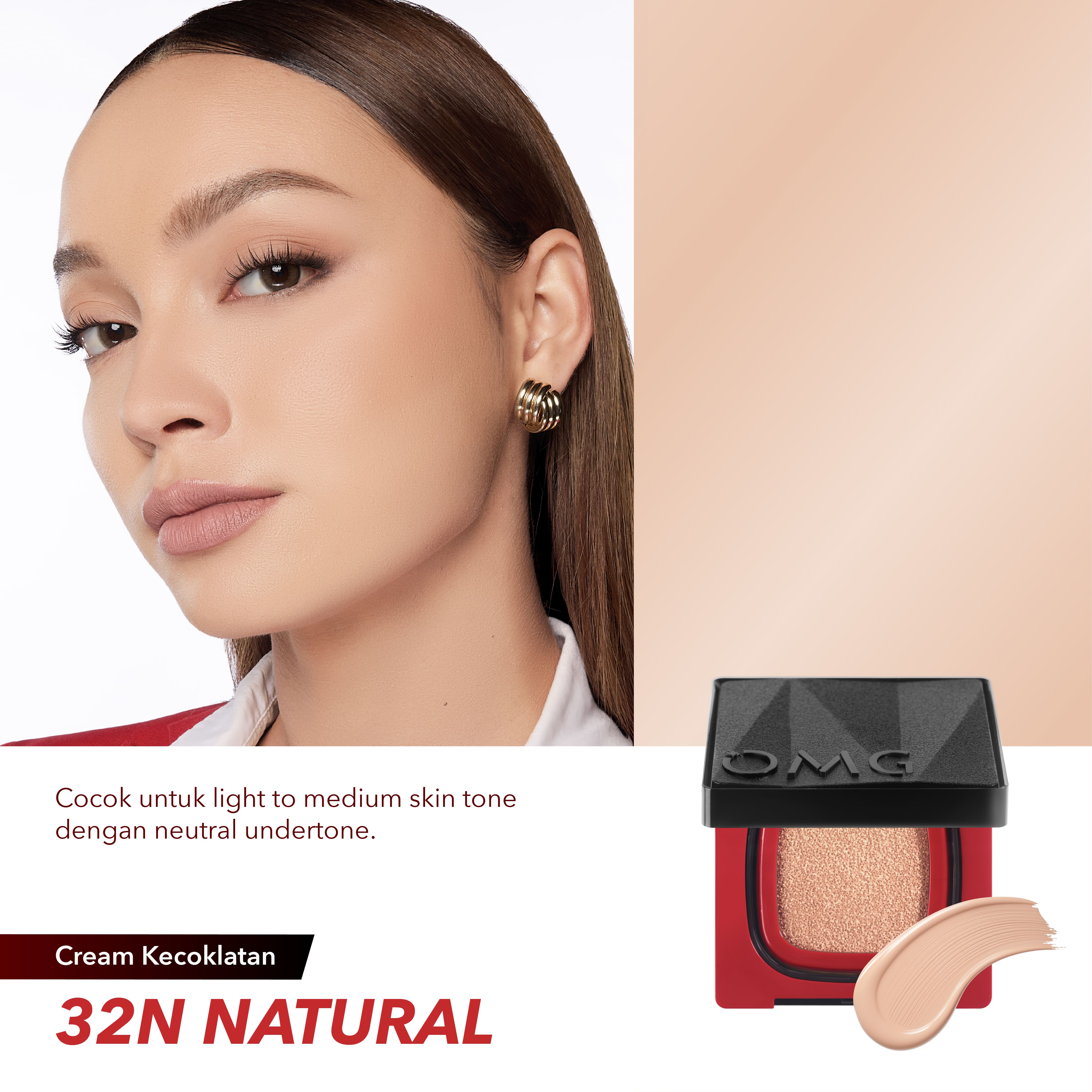 OMG OH MY GLAM Ultimatte Power Cushion 11 g - Tahan 12 Jam - Ringan - No Oxidation - Flawless Finish