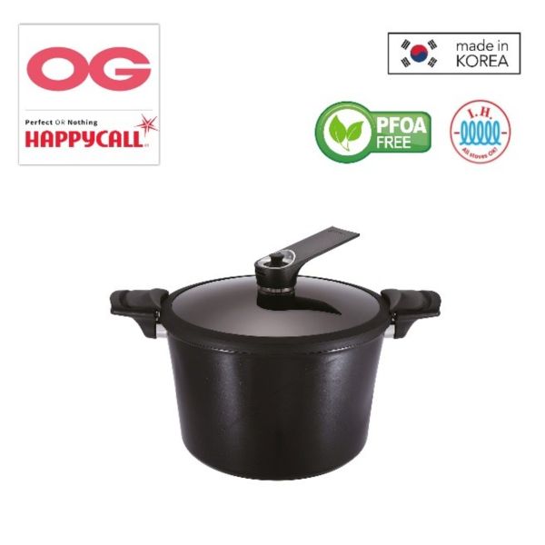 HAPPYCALL Zin 28cm Vacuum Stock Pot (Induction Compatible) - Black (HEA-3003-1299) Singapore