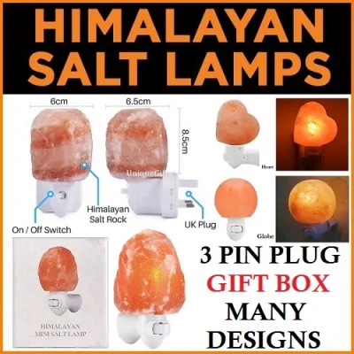 Himalayan Salt Lamp Air Purifier Dehumidifier Night Light 3 Plug Plug Negative Ion Health Benefits!