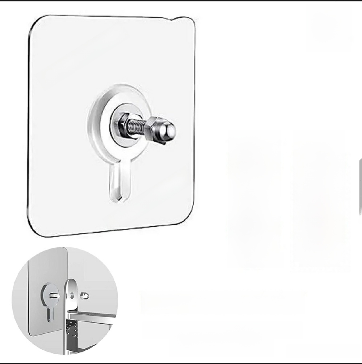 Pack 1 2 5 10 20 Pcs Self Adhesive Screw Hook Stickers Heavy Duty Drill and Nail Free Sticky Suction Cup Wall Hanging Hooks Transparent Punch Free No Scratch Strong Ceiling Hanger Hook Sticker self adhesive hook