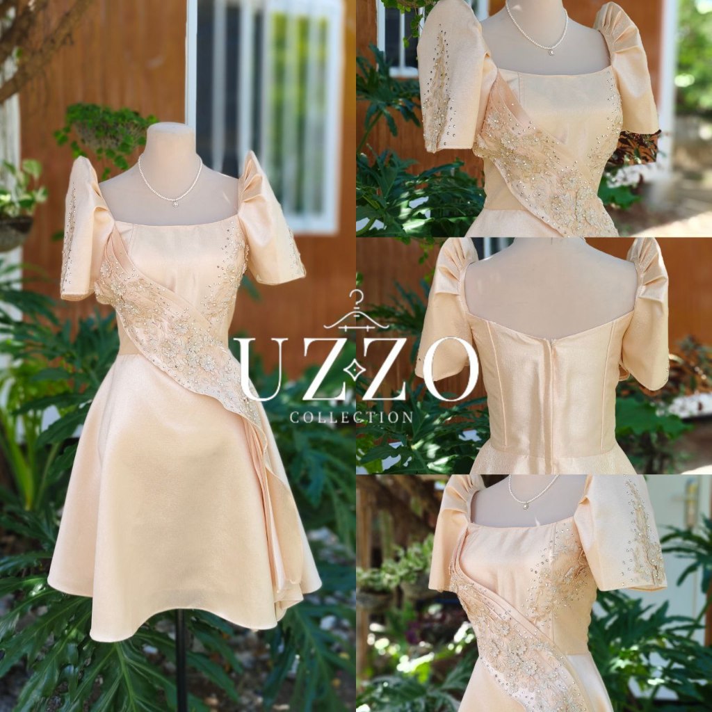 sachin and babi light blue dress Puff Sleeve like Filipiniana Dress, Two-way Dress, Cocktail Dress,  Graduation Dress, Women's Fashion, Dresses & Sets, Dresses on Carousell