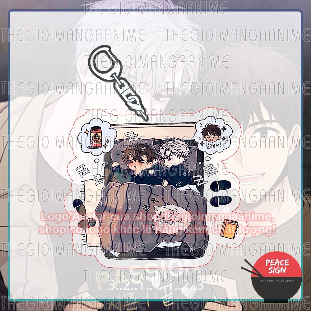 Móc khóa PASSION in hình boylove BL anime chibi mica trong acrylic dễ thương xinh xắn