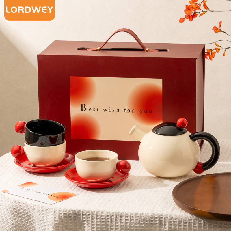 LORDWEY Teapot Gift Box Afternoon Tea Tea Set Cup Set Moving Housewarming New Home New Marriage Engagement Gift And Hand Gift ราคา 2,207 บาท*ส่งฟรี