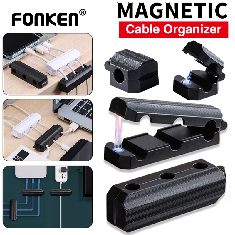 Fonken thanh từ cố định dây cáp 1/3 lỗ dính dây thủ môn dây Bộ Kẹp giữ dây cáp Winder cho để bàn văn phòng