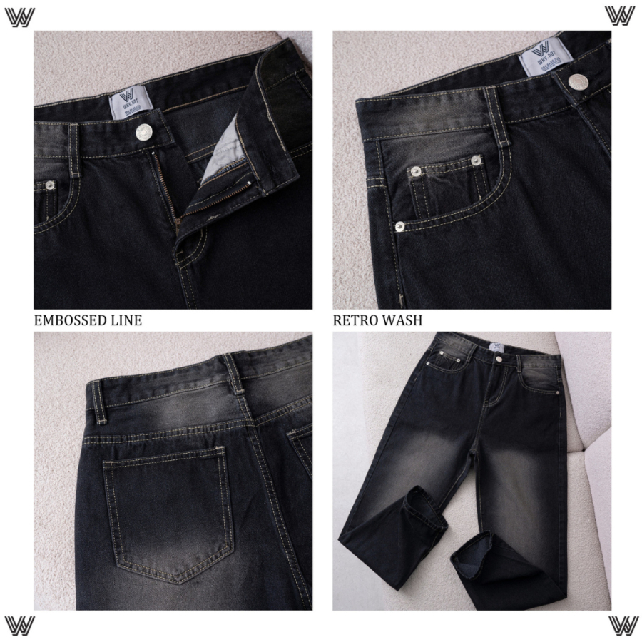 [Có Bigsize] Quần Jean Nam WHY NOT Dusty Blue Jeans Ống Rộng Form Regular Fit - Jean Bò Mềm Chính Ph