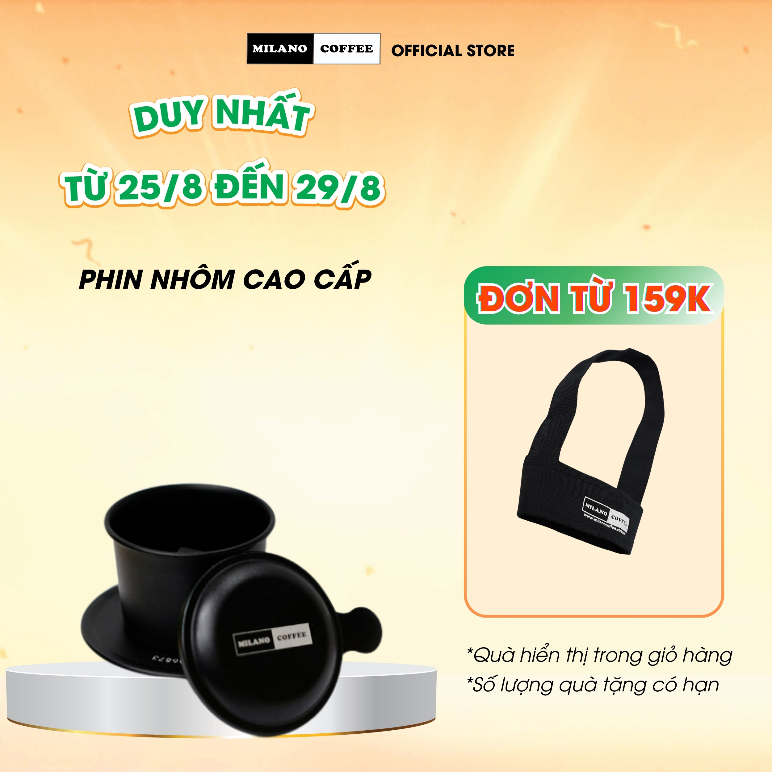 Phin pha cà phê MILANO COFFEE cao cấp dung tích 170ml