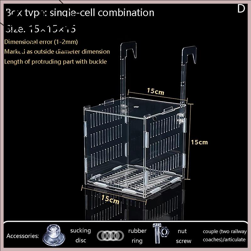 [Kateva]Convenient Easy For Lowest Price Bể cá nhỏ Fry chăn nuôi hộp rõ ràng Acrylic cá chăn nuôi cách ly hộp giống Divider sinh sản nở phòng cá Nguồn cung cấp - 3