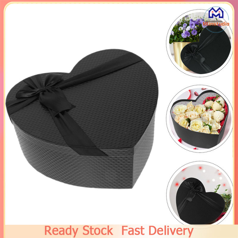 Mlinstudio Heart Boxes Candy for Gift Giving Manual Handmade with Love Ribbon Flower Arrangement Small Lids Mother Baby