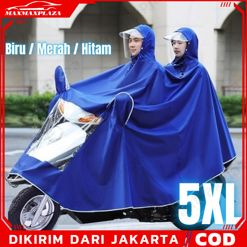 Jas Hujan Motor 2 Orang Full Cover Motor Raincoat 2-in-1 Coat Jas Hujan 2 Kepala Jas Hujan Model terbaru 2025 Besar Mantel Hujan Harga 59,500 rupiah*Gratis Ongkir