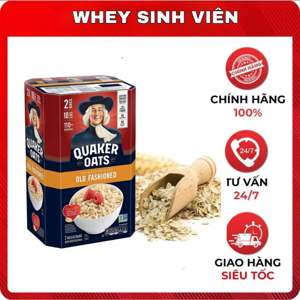 Yến Mạch QUAKER OATS Hộp 10lbs (4.6kg) TẠI WHEYSINHVIEN.COM WHEY SINH VIÊN HẢI PHÒNG