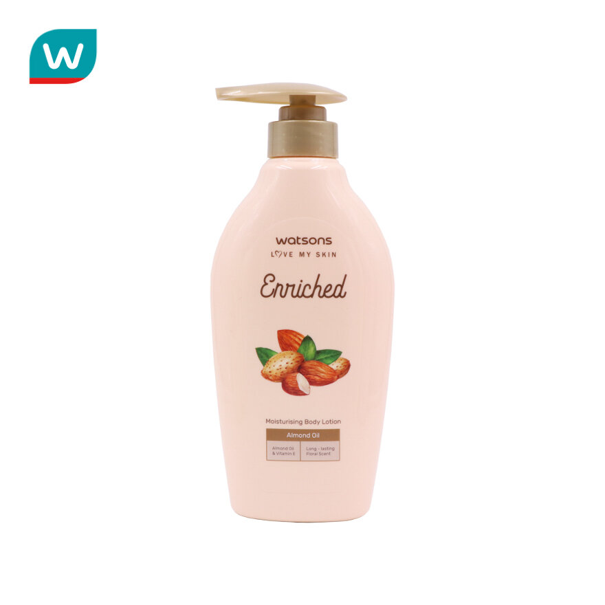 Watsons วัตสันเอนริชอัลมอนด์ออยล์มอยซ์เจอไรซิ่งบอดี้โลชั่น 400มล.