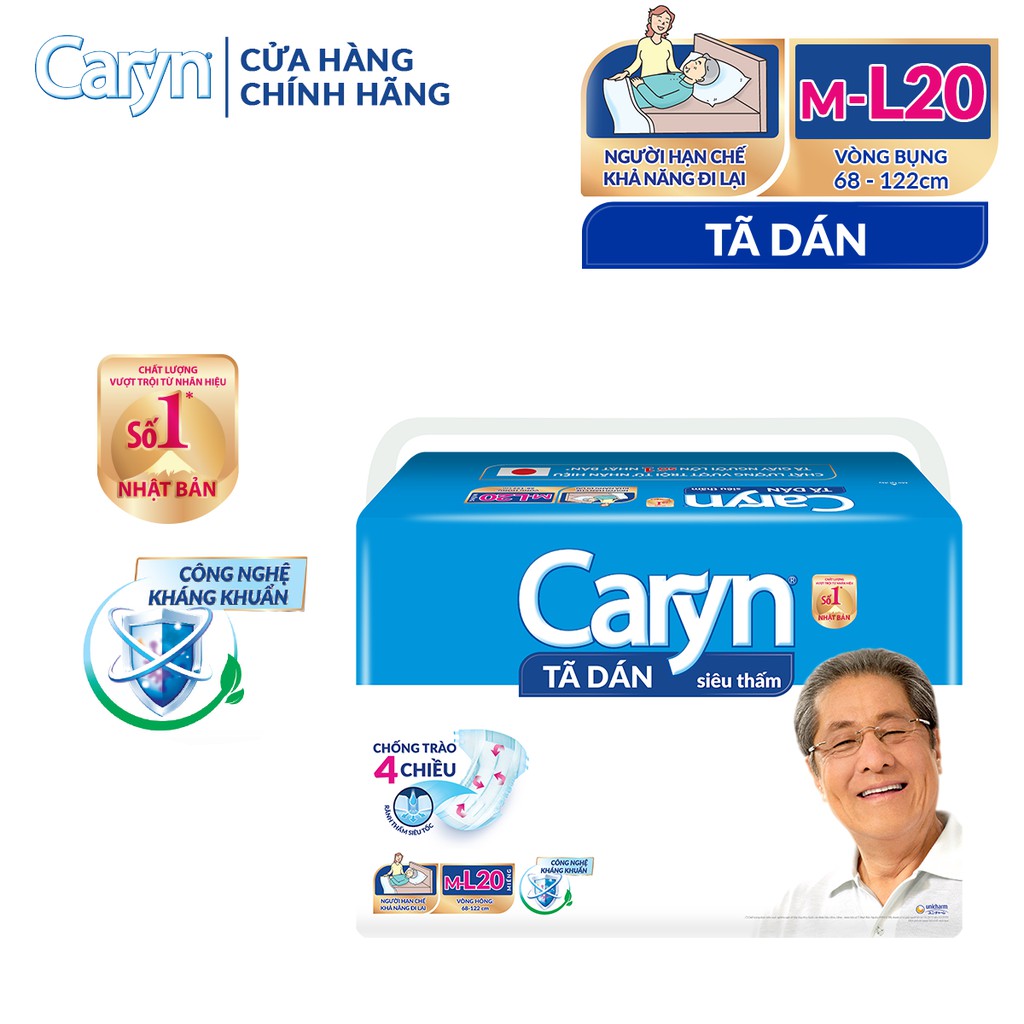 Tã dán siêu thấm Caryn L20 cho người lớn vòng hông 68-122cm