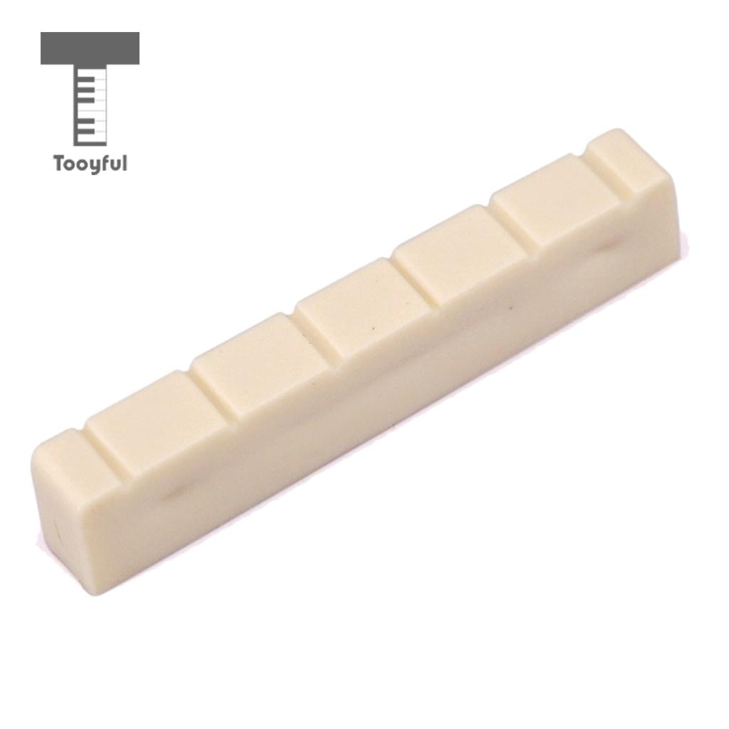 Tooyful 2Pcs Plastic 48mm Classical Classic Guitar Nuts 6 String Bone Slotted Nut Guitar Parts Replacements