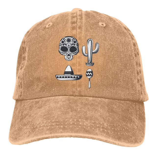 America Skull Flat-Edged Baseball Cap Personalized Style Mens and Womens Print New Skull Skull Hat
