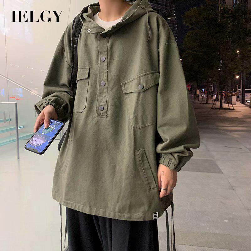 IELGY hong kong fan energy style hooded hip-hop harajuku jacket men