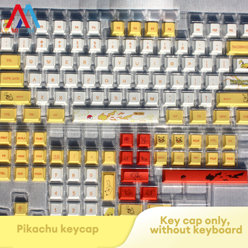 Xiaomimijia Pikachu PBT thăng hoa Keycap phím Bàn phím cơ xda chiều cao tùy chỉnh DIY cá nhân keycap