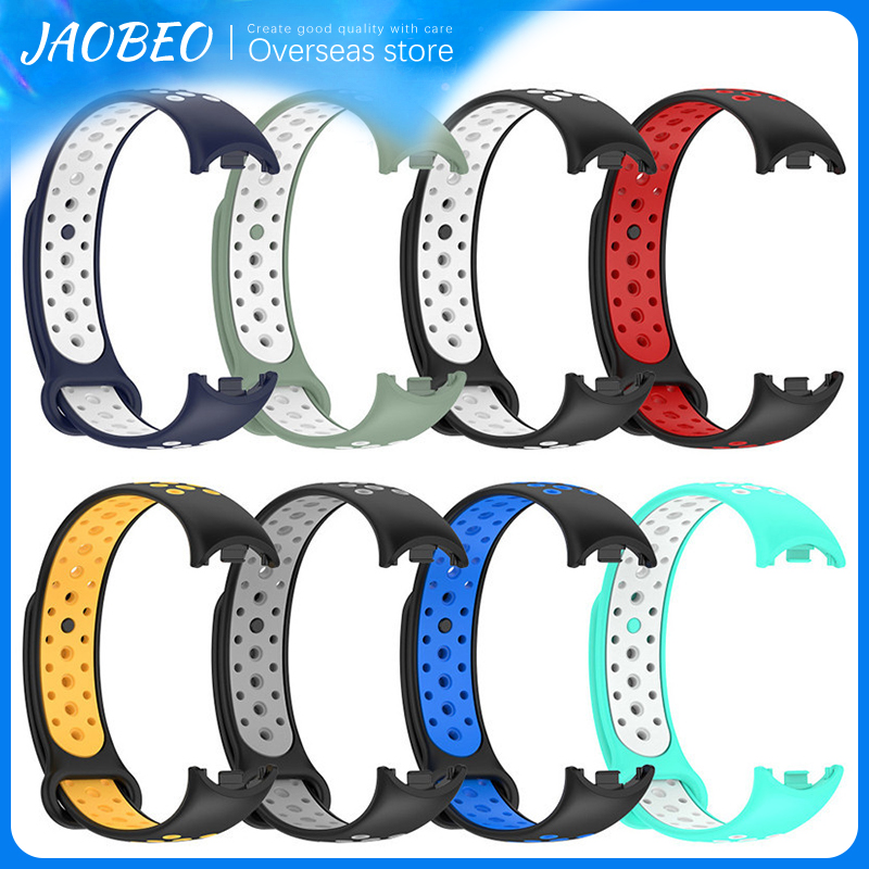Sport Rubber Strap for Mi Band 9 / Mi Band 8 Polo Silikon WristBand Two-tone Silicone Band Tali Jam Tagan for Smartwatch Xiaomi Smart Band Miband 9 8 ราคา 48 บาท*ส่งฟรี