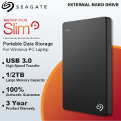 Seagate 1TB-2TB External Backup Plus Slim Portable Hard Drive