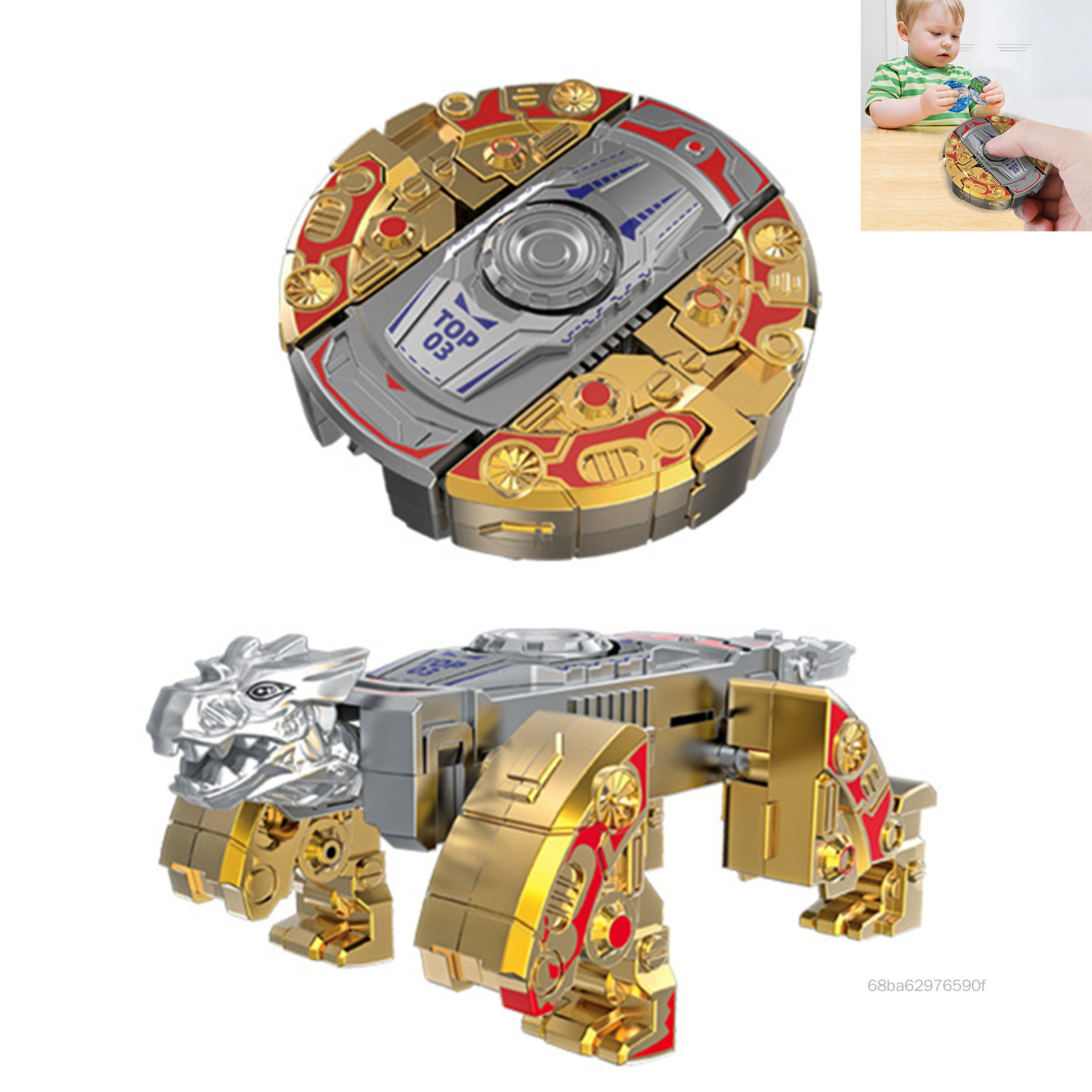 Transformable Dinosaur Fidget Toy Transforming Mecha Fidget Spinner Quà tặng cho sinh nhật và lễ hội TF-MEL-VN