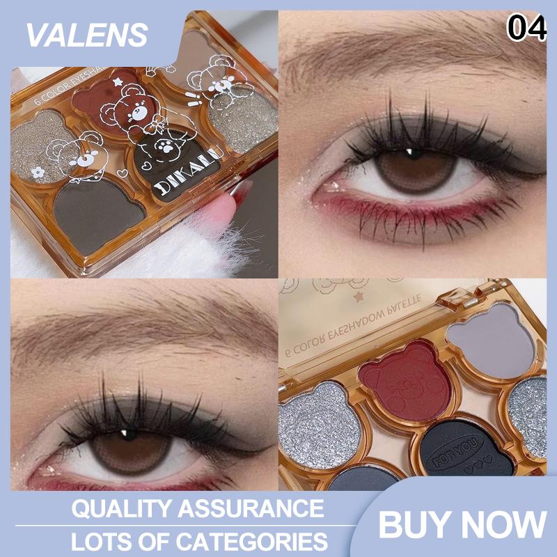[Valen] Housewear & Furnishings Dikalu gấu thiên nga ba lê sáu Eyeshadow Palette Matte long lanh tốt Pearlescent khói màu xám màu đỏ đen Eyeshadow Burgundy bán buôn - 3