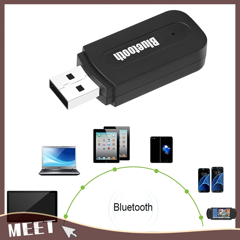 🟠🟡 MEET🟢🔵 USB Bluetooth 2.0 PC Adapter Không Dây Stereo Âm Thanh Âm Nhạc Receiver 3.5Mm AUX Jack Cho Máy Tính Xách Tay Máy Tính Loa Tai Nghe