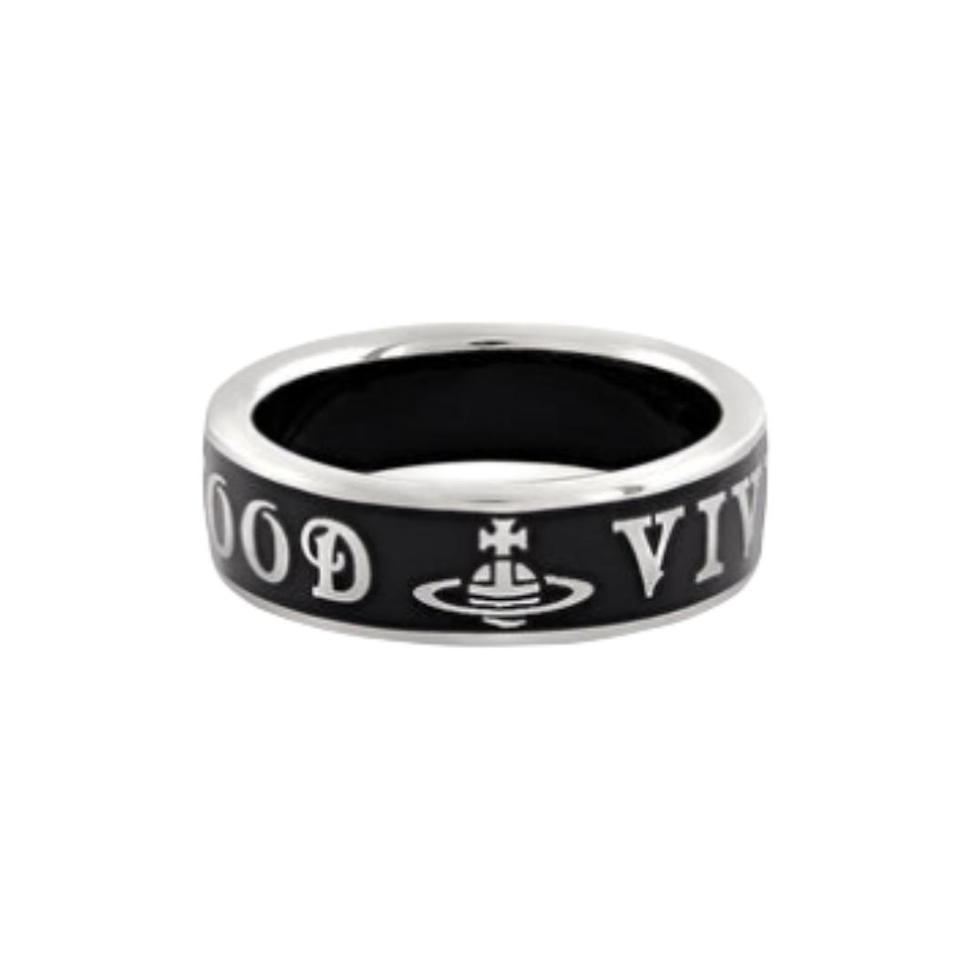 Vivienne Westwood Recycled Silver Rings Unisex Black
