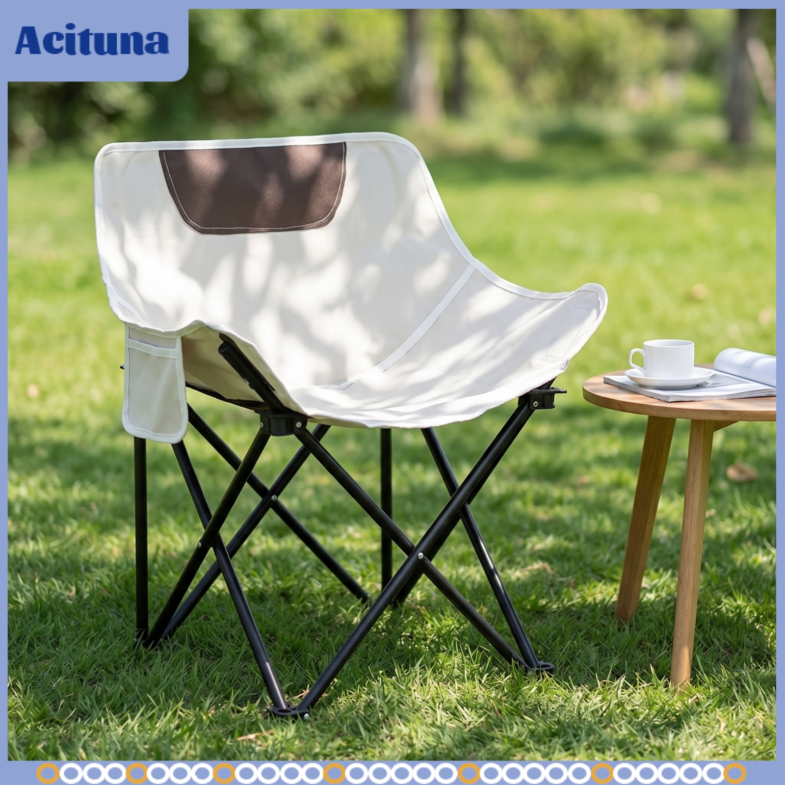 Acituna Double-Layer Moon Chair with Carry Bag Easy to Clean Moon Chair Foldable Furniture Compact for Fishing ราคา 21,534 บาท*ส่งฟรี