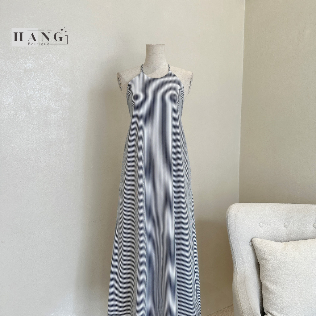 Đầm Maxi Cổ Yếm Đầm Dáng Dài Kẻ Sọc Thời Trang Mùa Hè Dạo Phố Đi Biển HANGBOUTIQUE - S167