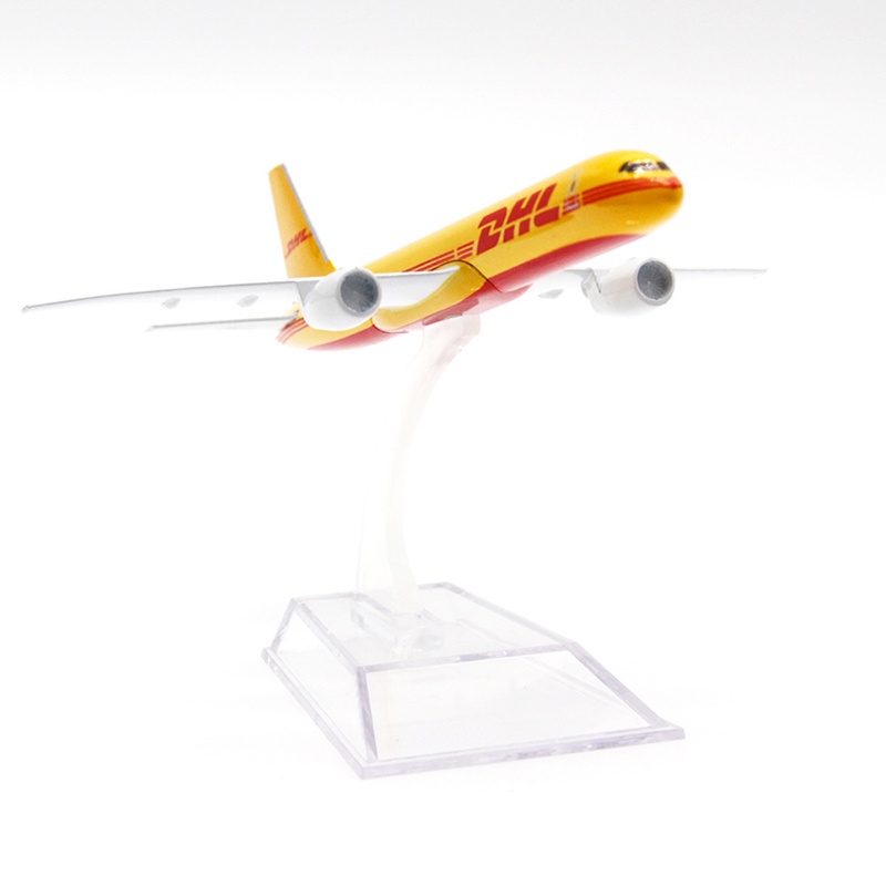 DHL hãng hàng không Boeing 757 b757 mô hình máy bay chết kim loại đúc chuyển phát nhanh máy bay vận tải máy bay 16cm