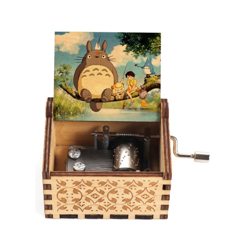 Championbaby mô hình khắc Totoro tay quay gỗ hộp nhạc phim hoạt hình âm nhạc Totoro Hộp nhạc bài hát hộp nhạc hoài cổ đáng yêu Totoro Hộp nhạc sinh nhật