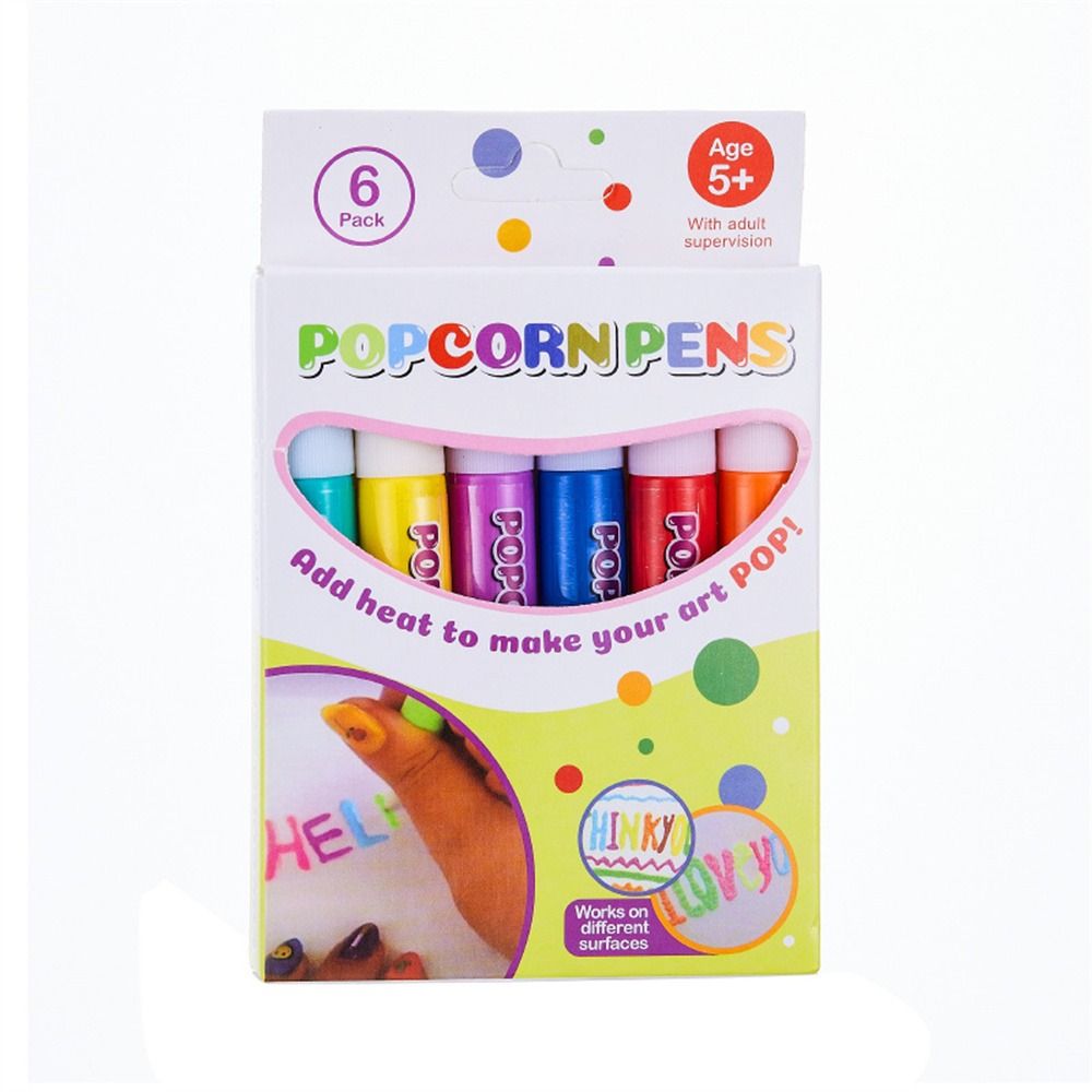 DITIPOO Birthday Cards Popcorn Pens Puffy Paint Ink Crayons Bubble Pen DIY Craft Graffiti 3D Art Pens Kids Gifts