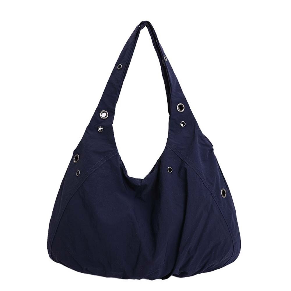HERWK Nước chống bắn Túi vest tote có lỗ xỏ Công suất lớn Nhẹ Túi vải đeo vai cho nữ Dày hơn Túi đi lại Túi xách nylon màu sắc đồng nhất Phụ nữ - 7