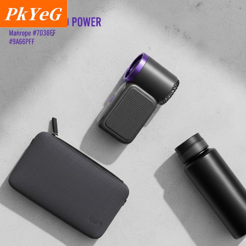 พัดลมมือถือพกพา 3600mAh 3.5นิ้ว 16900รอบ/นาที 6ระดับเย็น LED