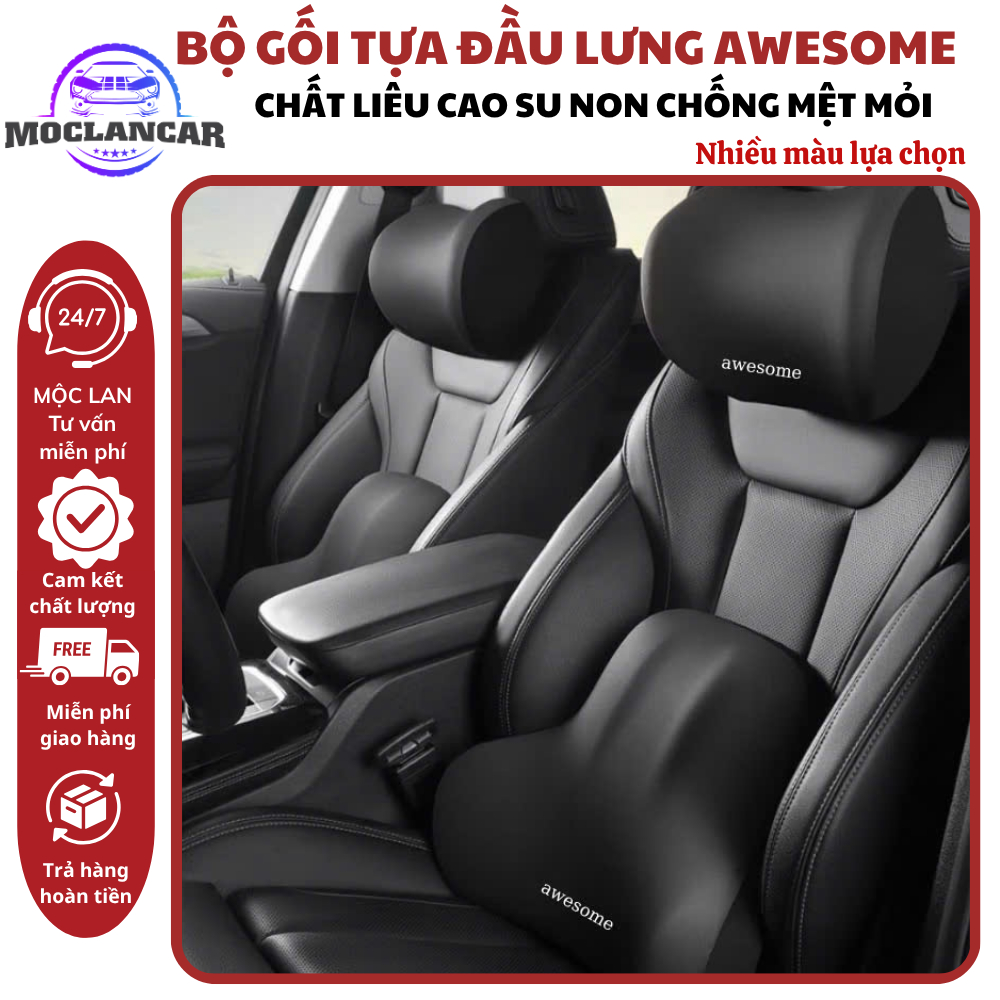 (Awesome) High Quality Car Headrest and Backrest Pillow Made of Non-Slip Rubber Material, Anti-Pain and Anti-Fatigue, Sweat-Proof, 100% Cotton Giá 124,000 Đồng*Miễn phí vận chuyển