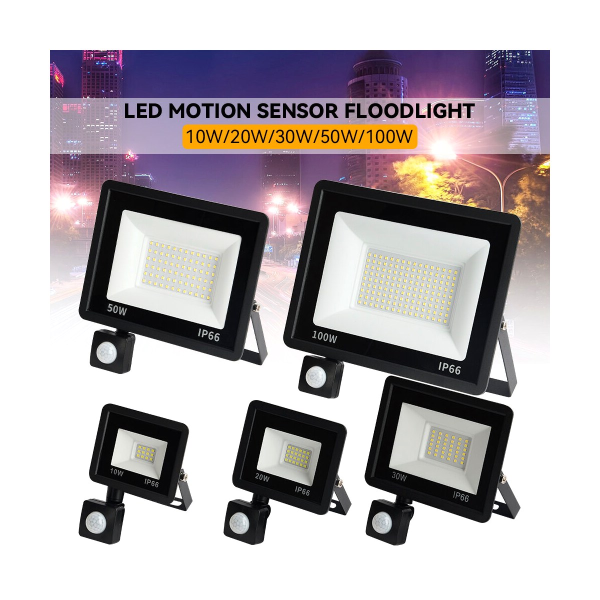 【Wireless】 LED Floodlight Motion Sensor White / Warm White IP66 AC220V Exterior Projector Spotlight SMD2835 Outdoor Lighting Floor Lamp