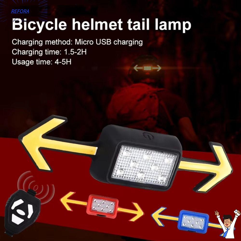 REFORA USB có thể sạc lại Đèn mũ bảo hiểm xe đạp Chống gió Không thấm nước Đèn xi nhan xe đạp Sáng Tạo Trọng lượng nhẹ Đèn từ xa