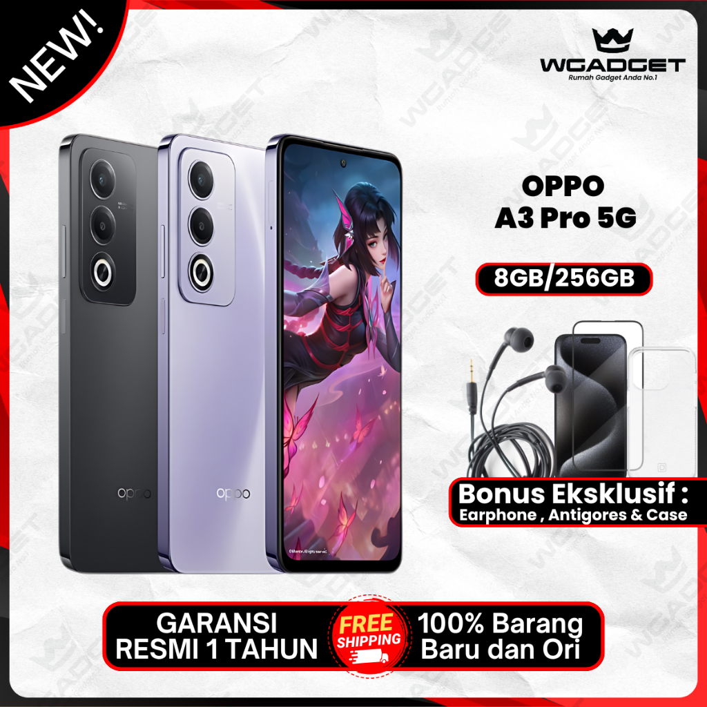 Oppo A3 Pro 5G [8/256 GB] NFC Garansi Resmi Harga  3,999,000 Ringgit*Penghantaran Percuma