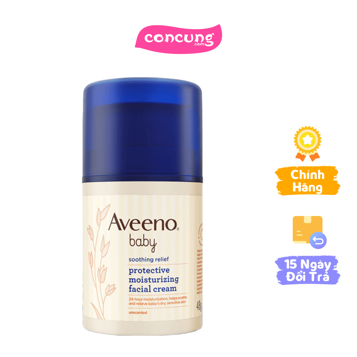 Kem dưỡng da mặt Aveeno Baby Soothing Relief Protective Moisturizing Facial Cream 48g