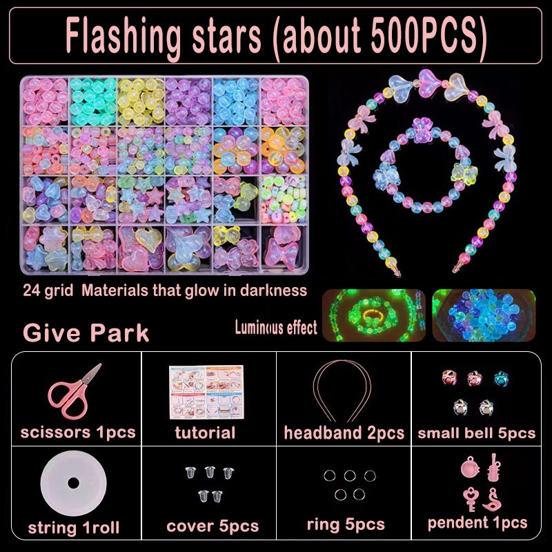 kids Creative DIY Handmade Beaded Toy with Accessory Set 24 Grid Girl Toy DIY Bracelet Making