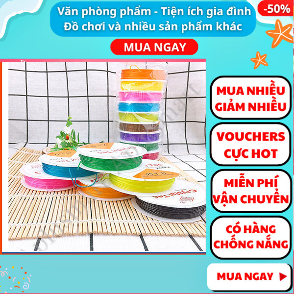 Combo 1- 2 - 5 cuộn dây cước , dây gân màu ngẫu nhiên dài 450 cm giá rẻ ✔dây cước siêu bền ✔dây cước xâu chuỗi ✔dây gân xỏ vòng ✔dây gân xỏ chuỗi ✔cuộn dây gân ✔Aplusmart