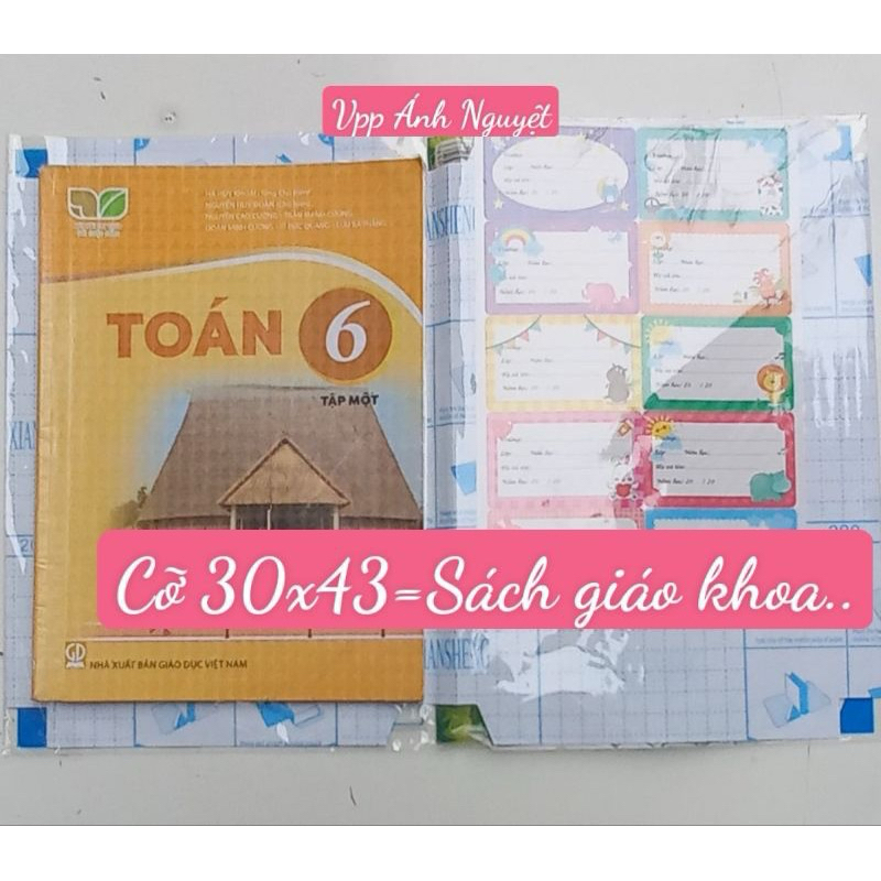 10 tờ bọc sách vở decal cho học sinh đủ size trong suốt - ALLDA