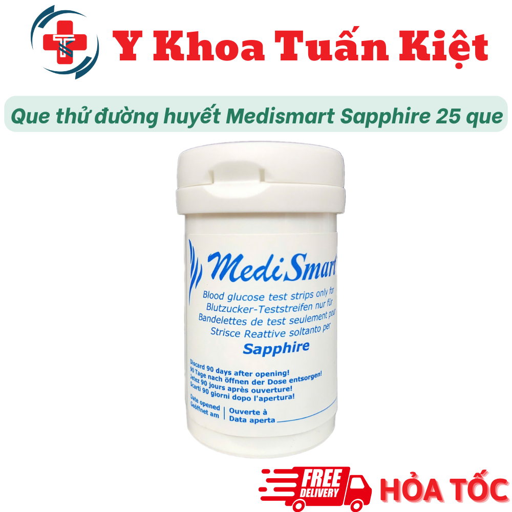✅ Que thử đường huyết Medismart Sapphire 25