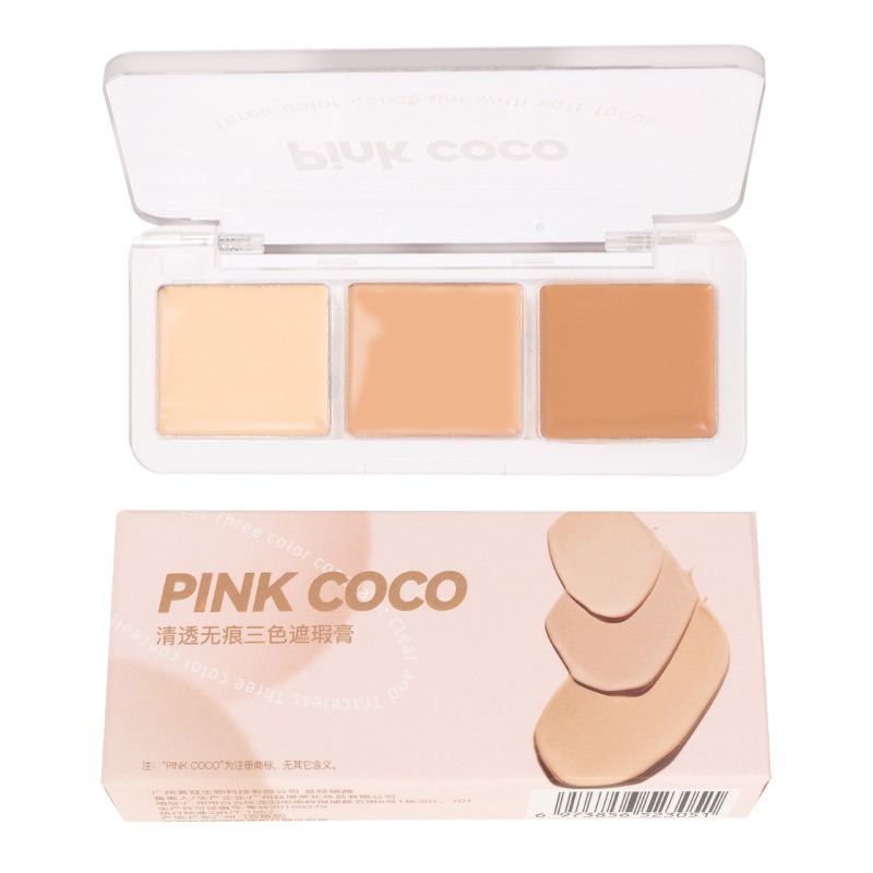 1PC Tri-Color Concealer Paste Facial Makeup Waterproof Concealer 50g Make Up Trimming Non-marking Concealer Concealer