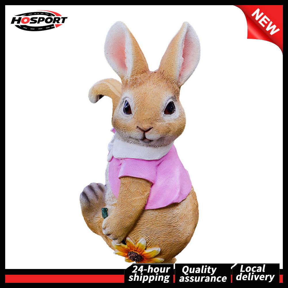 【HOSPORT】 รูปปั้นกระต่ายเรซิ่นดีไซน์สร้างสรรค์สำหรับตกแต่งภายในและภายนอก สัญลักษณ์สัตว์น่ารักสำหรับสวนและลานบ้านในโทนธรรมชาติ ราคา 180 บาท*ส่งฟรี